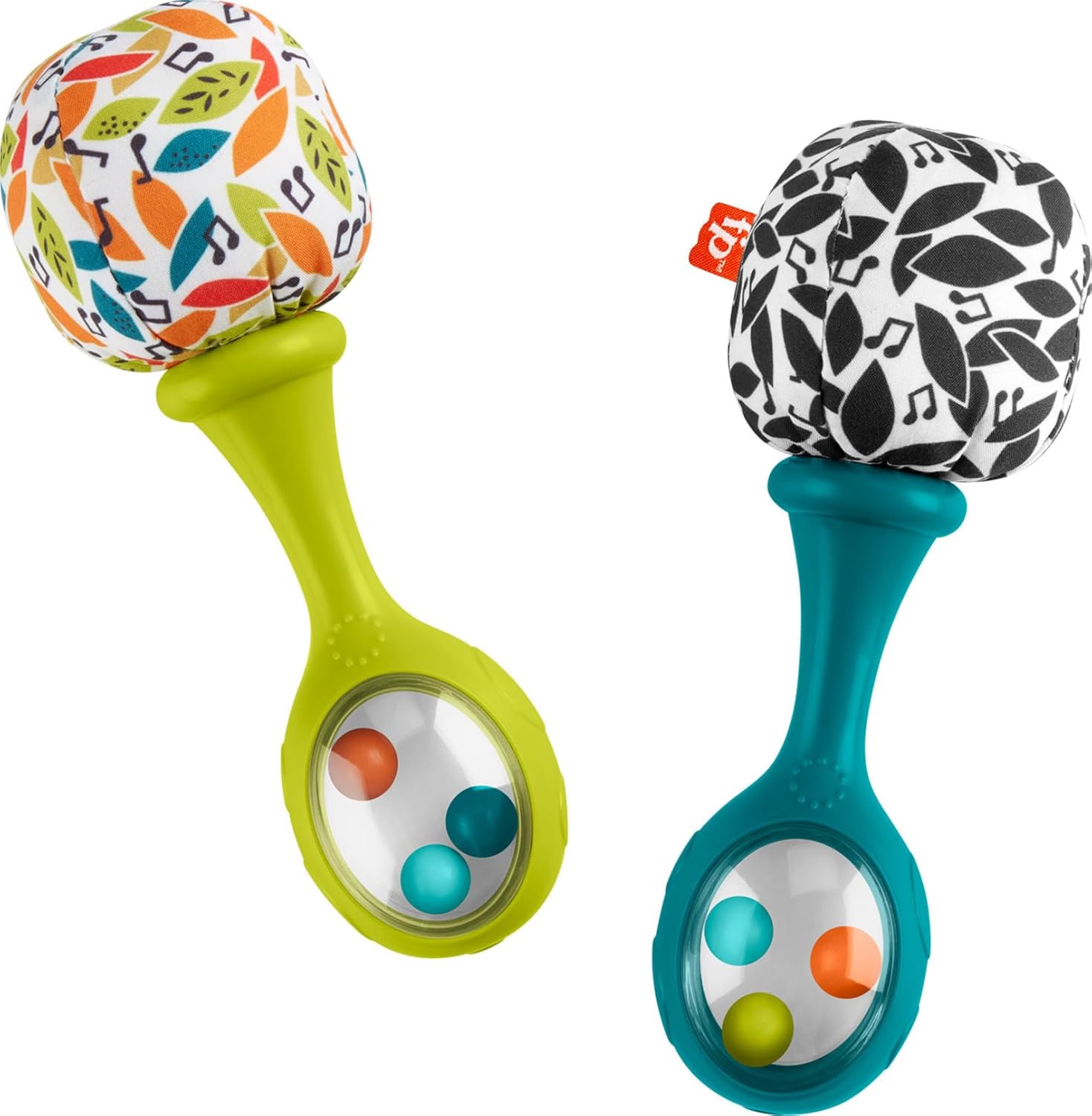 Fisher-Price Rattle 'n Rock Maracas - 2 Soft Newborn Rattles for Babies 3+ Months, Sensory Motor Skill Toys