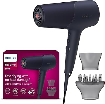 Philips Hair Dryer 5000 Series, ThermoShield Technology, Ionic, with Nozzle and Hair Diffuser, 2300W, Model BHD510/03 : Amazon.co.uk: Beauty