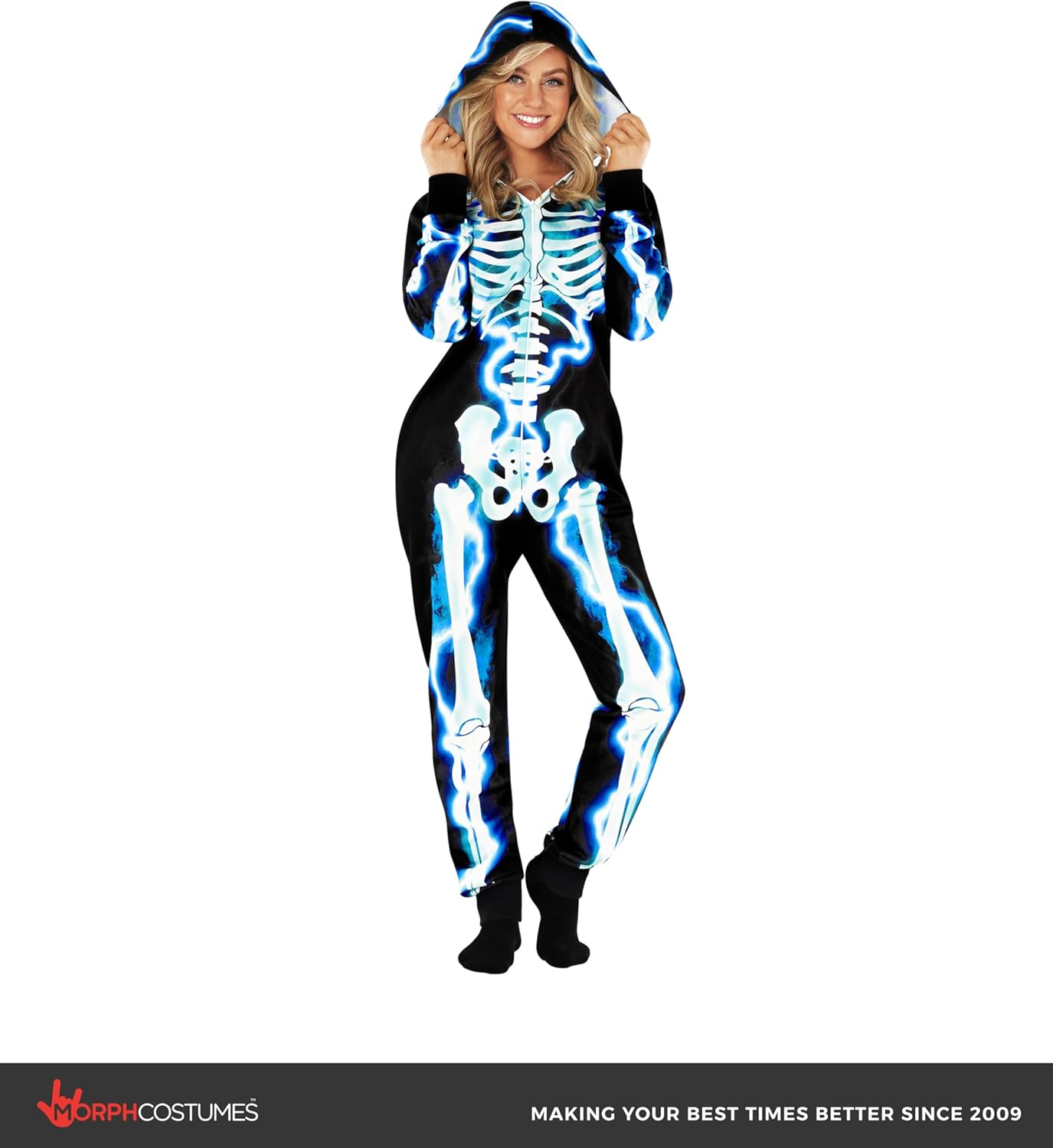 Morph Skeleton Costume Women, Skeleton Jumpsuit Womens, Halloween Costume Adult Women - Image 4