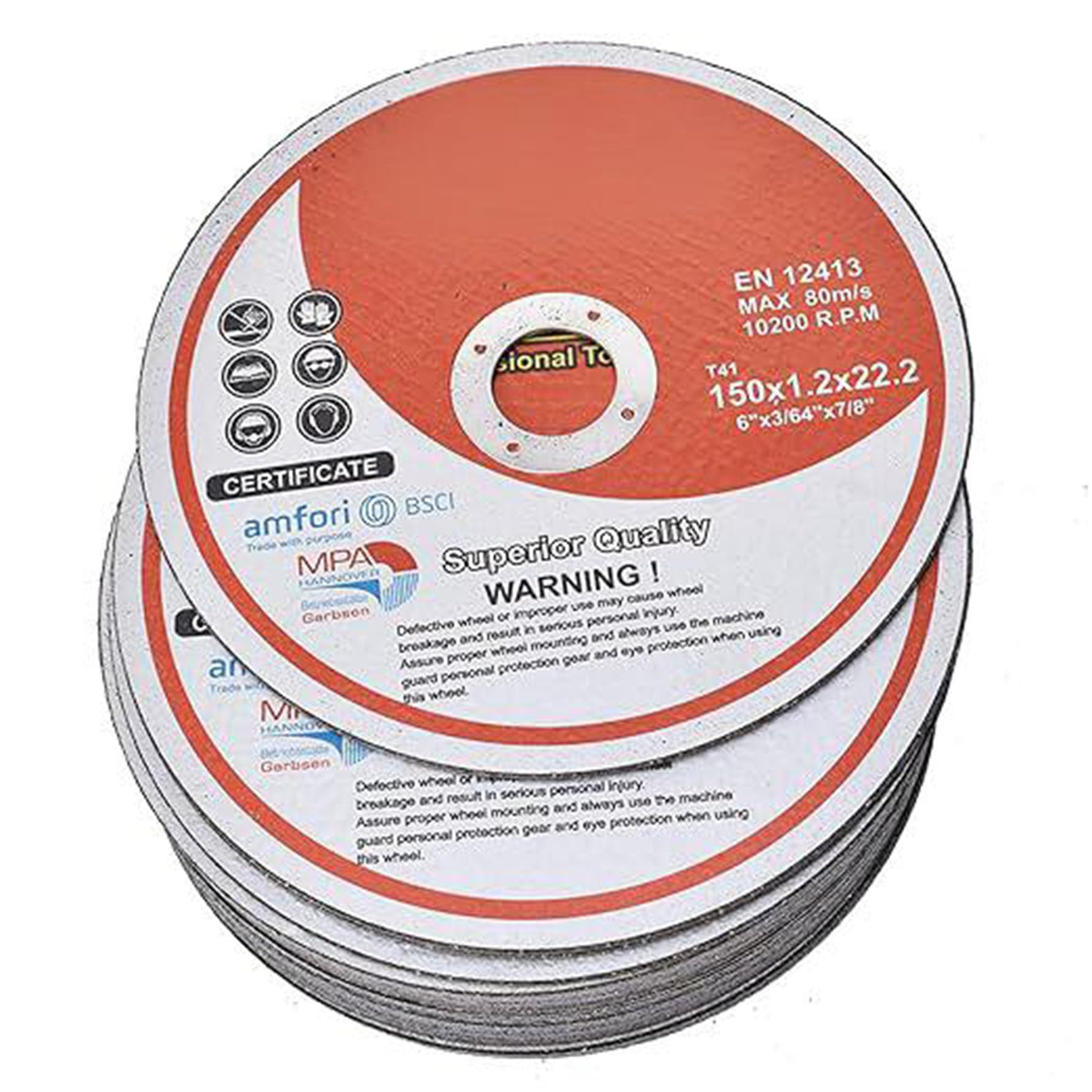 munirater 6X.045x7/8 Cutting Discs A60TBF 10200RPM Designed for Fast Cutting of Stainless Steel and Wood 100 Pack