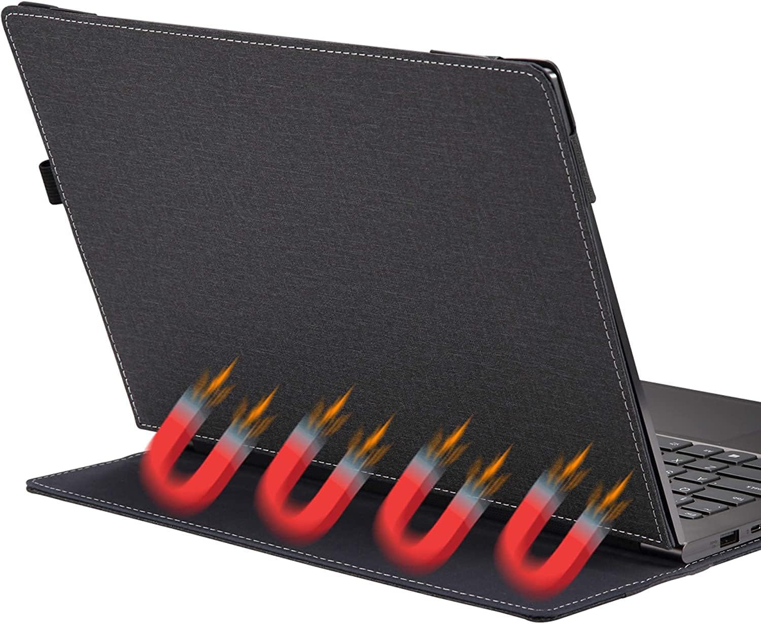 Laptop Cover Case for Microsoft Surface Laptop Go 3 （2023） 12.4-inch,Compatible for Laptop Go 2 &Laptop GO Special-Purpose，Anti Falling with Bracket(Black) image 3 of 7 B094852X9R