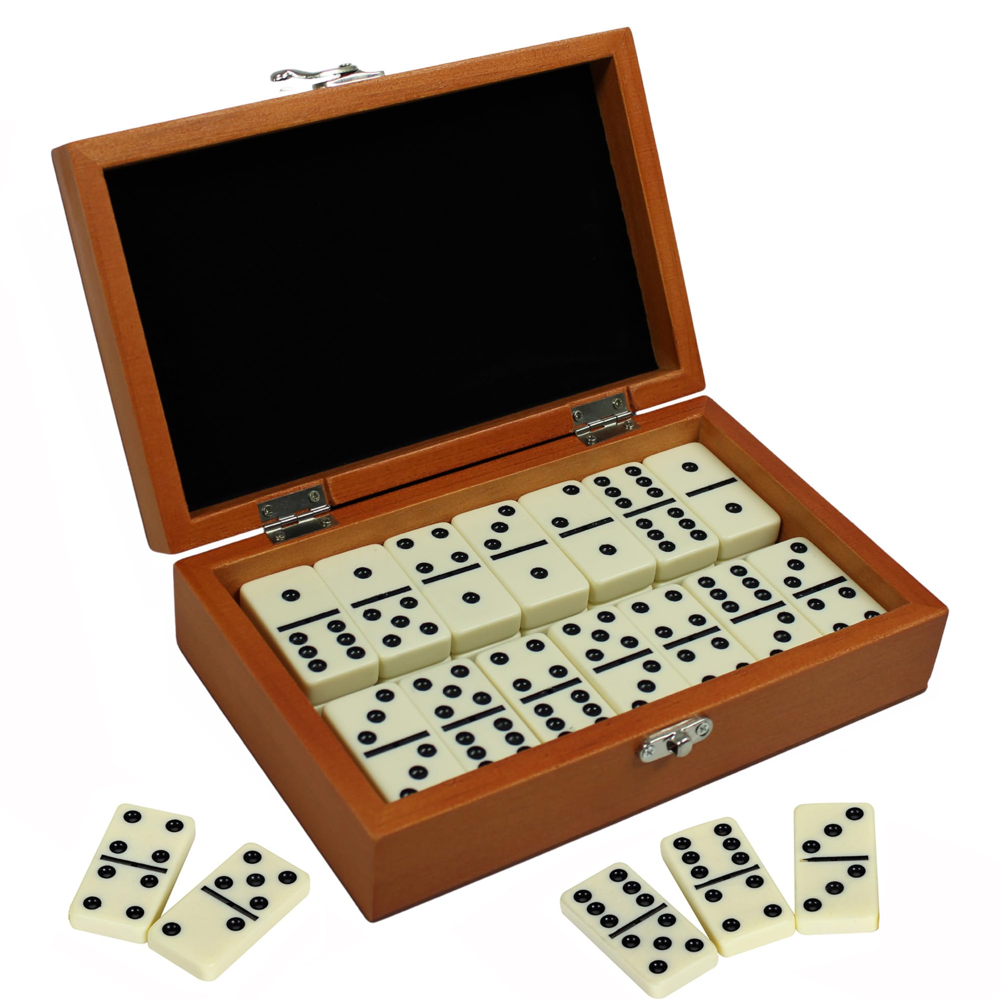 Hathaway Premium Domino Seti, Ahşap Taşıma Çantalı Premium Domino Seti, Ahşap Taşıma Çantalı, Ceviz