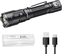 Fenix TK25R 3600 Lumen Tactical Flashlight - USB-C Rechargeable, UV/Red/Red-Blue Lights, IP68 Waterproof w/ Lumentac Organizer