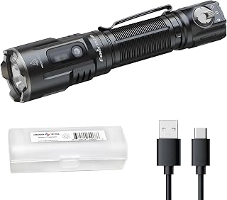 Fenix TK25R 3600 Lumen Tactical Flashlight - USB-C Rechargeable, UV/Red/Red-Blue Lights, IP68 Waterproof w/ Lumentac Organizer