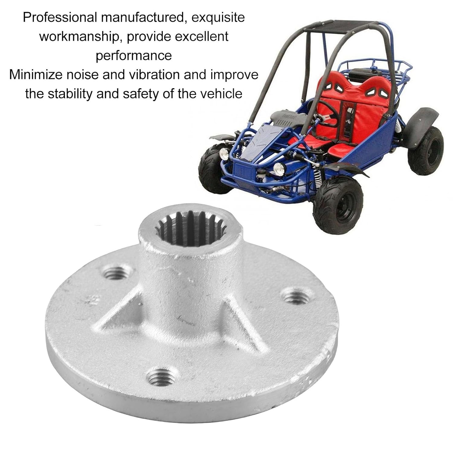 17T 3 Stud Rear Wheel Hub, Pair of Shaft Steel Alloys Rear Axle Wheel Hub, Fit for Quad Bike ATV Go Kart with 5 Inch Tires