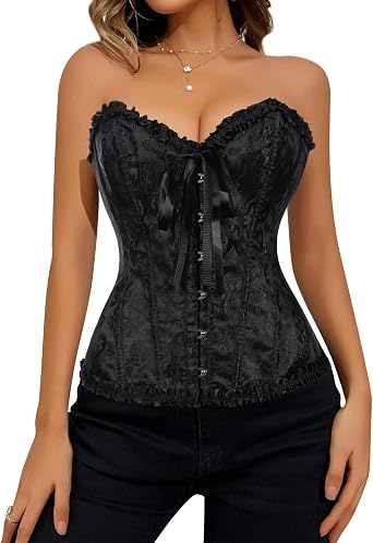 Corset Tops for Women Lace Push-Up Bodysuit Bustier Shapewear Lingerie for Ladies