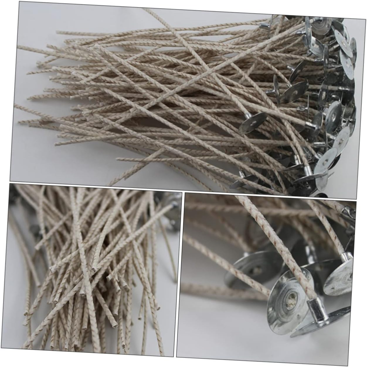 Homoyoyo 200Pcs Candle Wicks with Cotton Core for DIY Candle Making Pre Waxed with Base for Birthdays Christmas and Home Decor