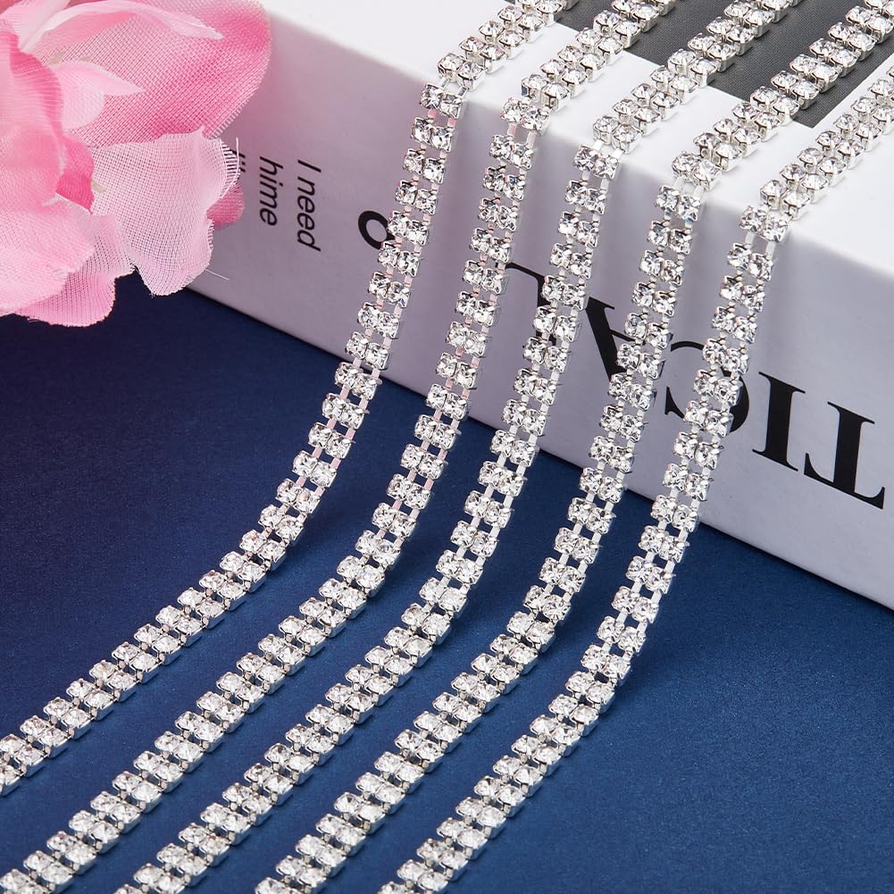 Catena Di Strass Cristallo 10 Yards - 2.5mm Oro Per Cucito E Decorazioni Fai Da Te - Foto 4