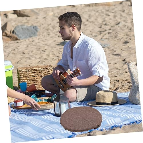 Vista 29 de DECHOUS Cojín de asiento para exteriores, cojines de silla redondos, silla plegable portátil, portátil, taburete de camping, cómodo taburete de Negro