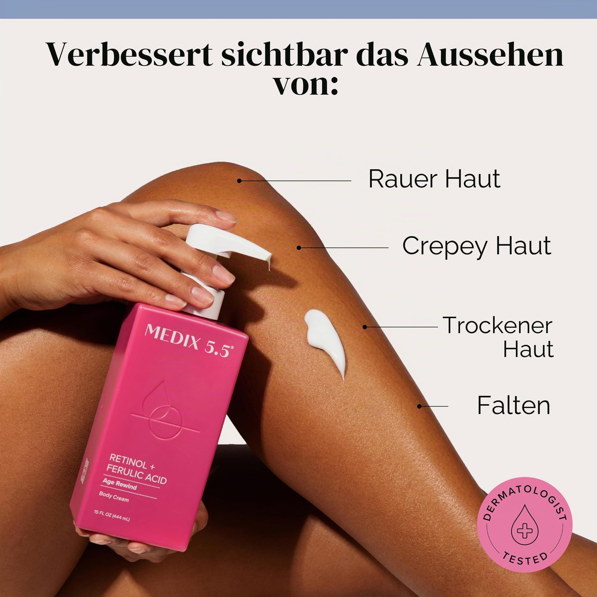 Medix 5.5 - Retinol-Körpercreme + Vitamin C Lotion, Anti-Falten, schlaffe und faltige Haut, Vitamin C Creme