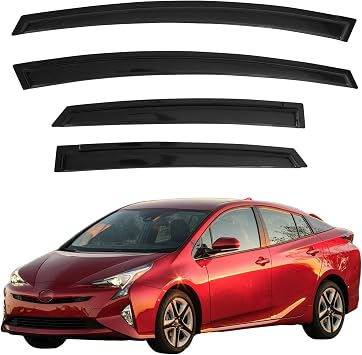 Rain Guards Compatible with 2010-2015 Toyota Prius Excludes Prius V & Prius C, Acrylic Slim Style Window Visor Rain Guard, Side Window Deflector for Toyota Prius Accessories 2011 2012 2013 2014