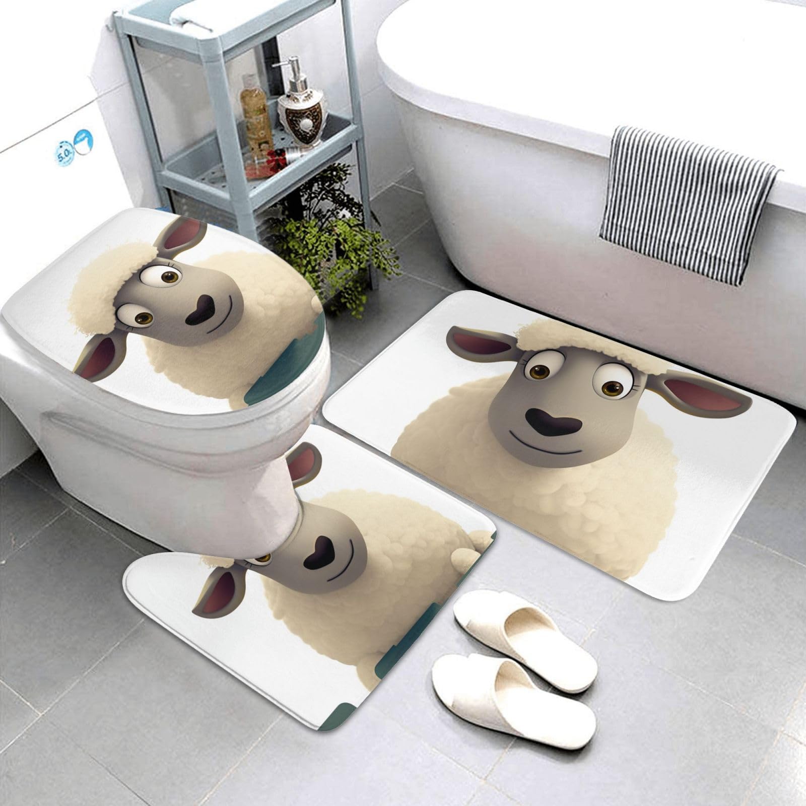 Tapis de salle de bain super absorbant et antidérapant lavable en machine