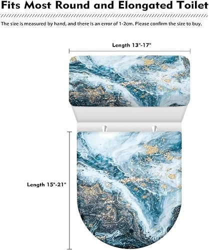 Miniatura 5 de Tapa de inodoro de mármol y cubierta de tanque de inodoro, cubierta de tapa de inodoro de tela de poliéster y cubierta de tanque de inodoro, tela de