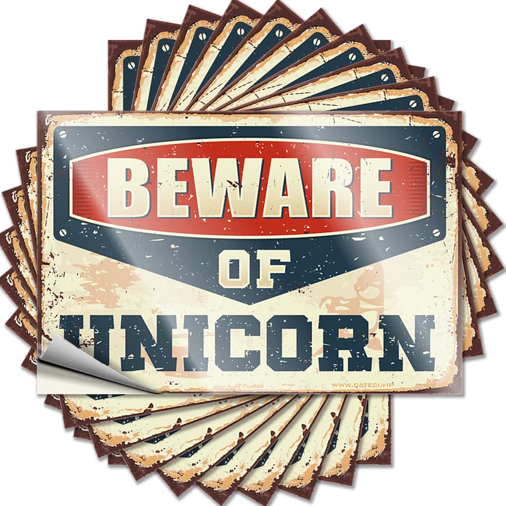 Fzfn Colour Decal Bumper Spring Beware Of Unicorn For Beer - Entryway Decor Easy Peel Removable(8X12cm)