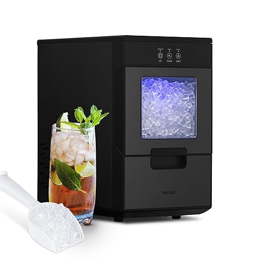 Newair 44lb. Nugget Countertop Ice Maker with Self-Cleaning Function, Refillable Water Tank, Perfect for Kitchens, Offices, Home Coffee Bars, and More