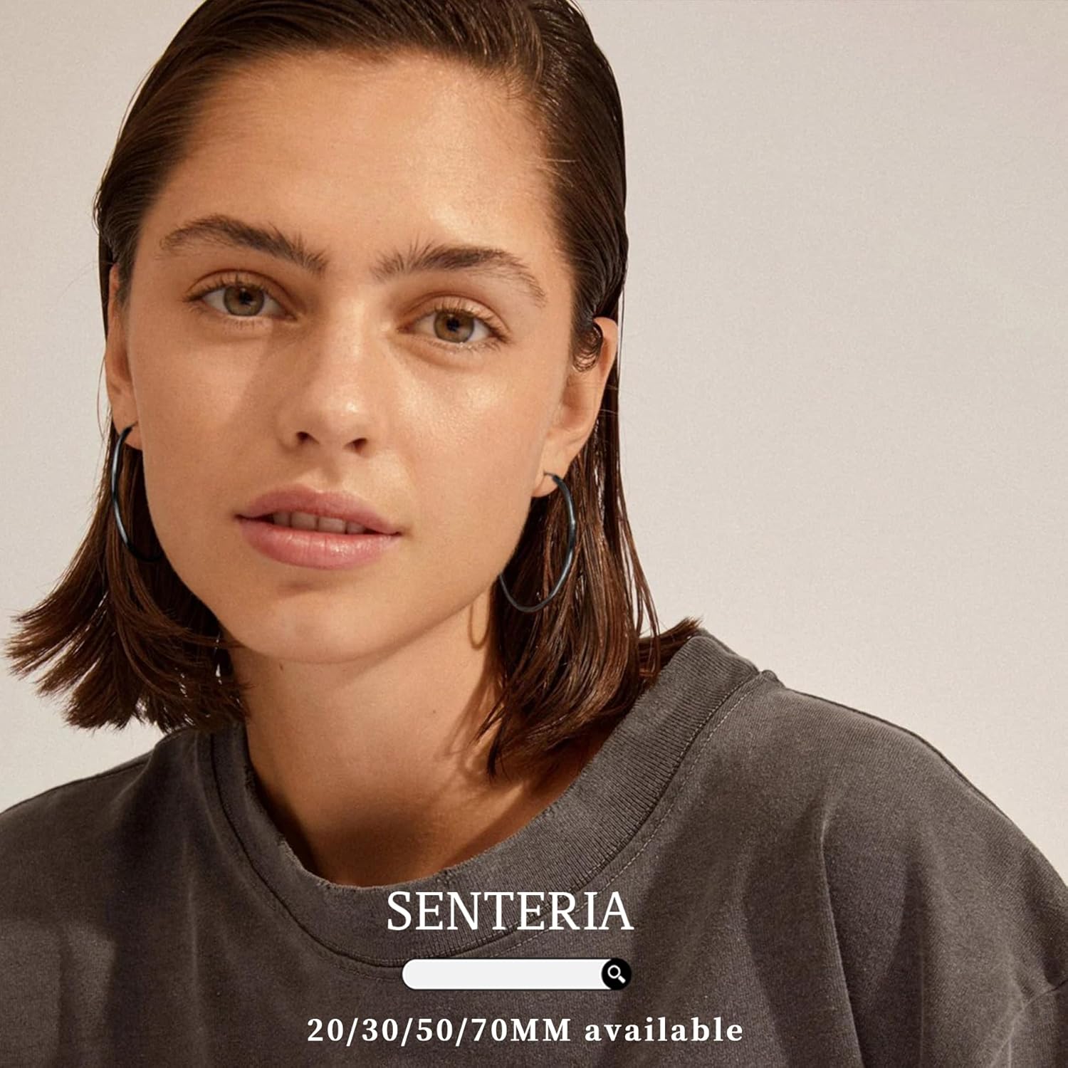 Senteria 2mm Wide 925 Sterling Silver Hoop Earrings for Women Hypoallergenic Lightweight Thin Large Big Gold Plated Hoops Earrings for Women 20/30/50/70MM - Image 4