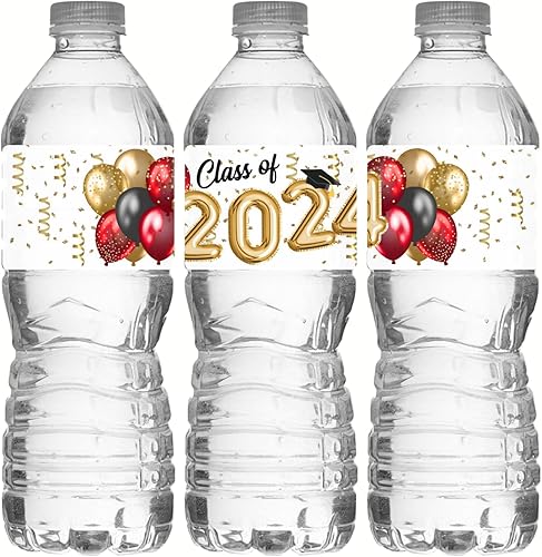 Miniatura 5 de Graduation Water Bottle Labels, Class of 2024 Party Favors, Pack of 25 Peel and Stick Waterproof Water Bottle Wrappers (BlueGold)