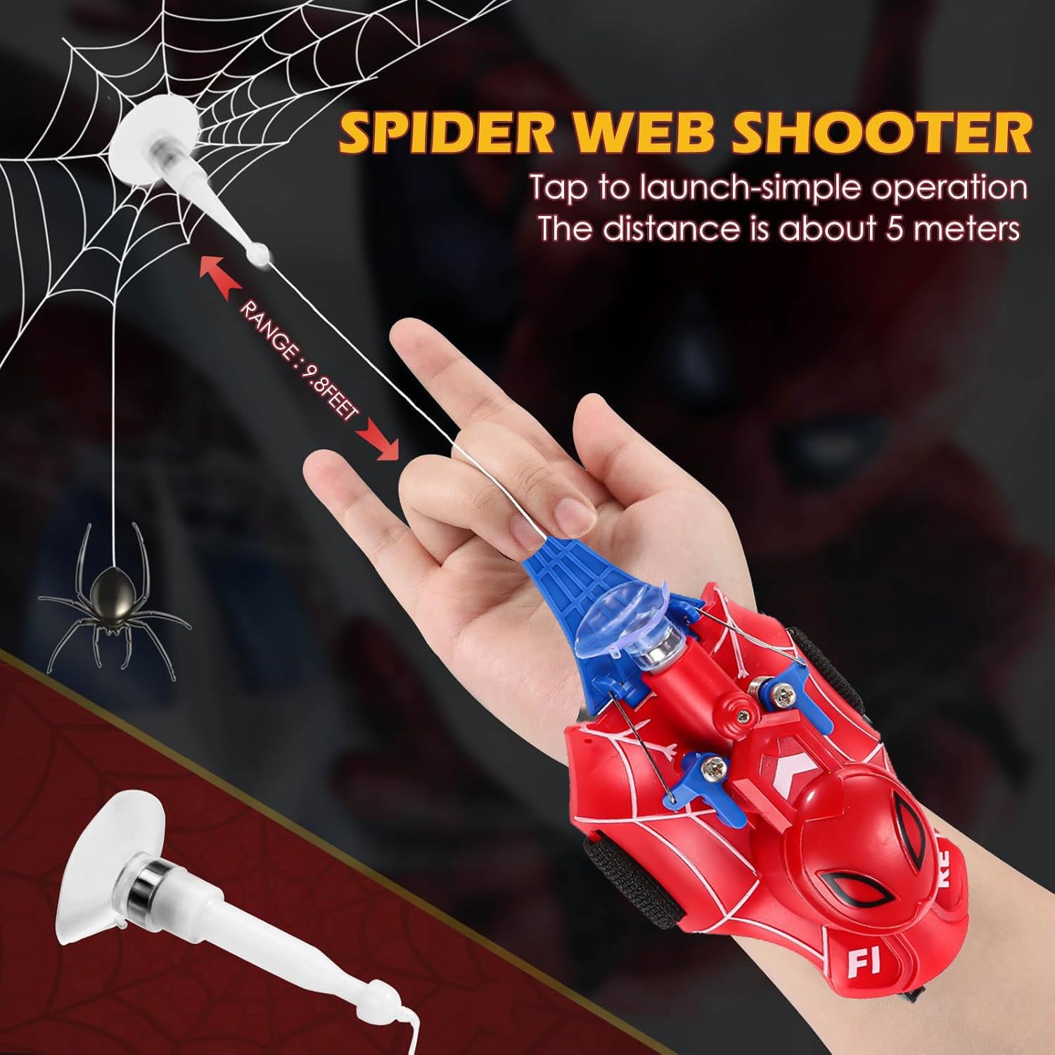 Web Launcher Spider String Shooter Toy, Web Shooters Cool Gadgets Reel-in Real Silk Superhero Role-Play Fun Stuff Toys Great for Men and Kids