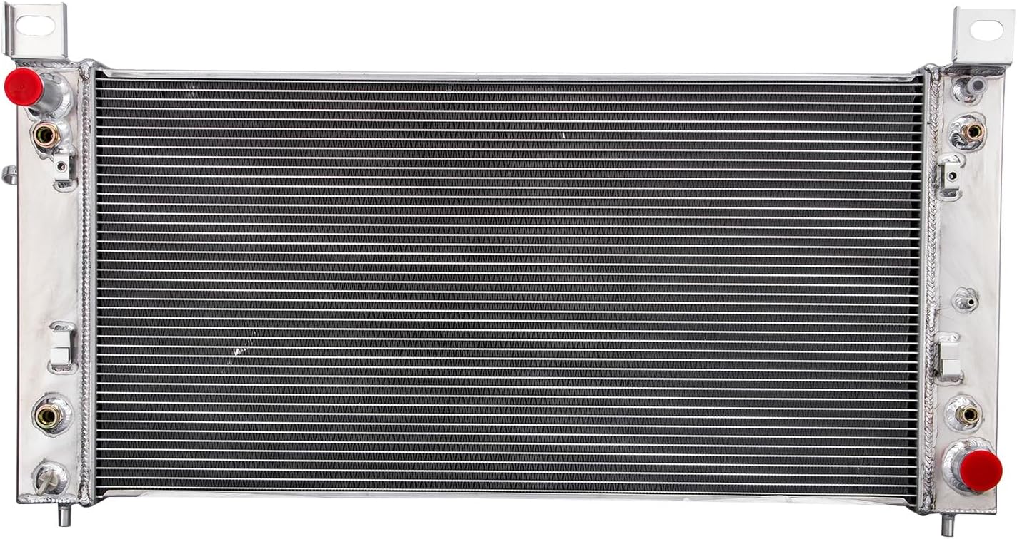 3 Row All Aluminum Radiator Compatible with 1999-2014 Chevy GMC Silverado 1500 2500 3500 HD Tahoe Avalanche Sierra Yukon XL,2002-14 Cadillac Escalade,00 01 02 03 04 05 06 07 08 09 10 11 12 13