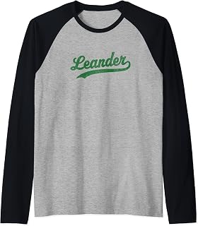 Leander Texas TX Vintage Sports Graphic Raglan Baseball Tee