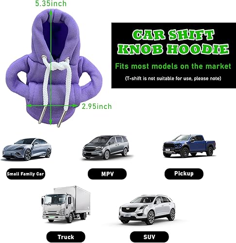 Miniatura 7 de Augeny 2 sudaderas con capucha para palanca de cambios de automóvil, divertido diseño de suéter de camisa, mini sudadera con capucha para palanca de