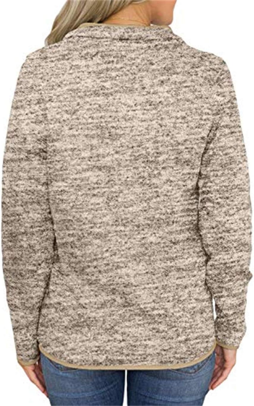 Artfish Women's Women Quarter Zip Casual Pullovers Lightweight Fleece Sweatshirts with Pockets - Image 3