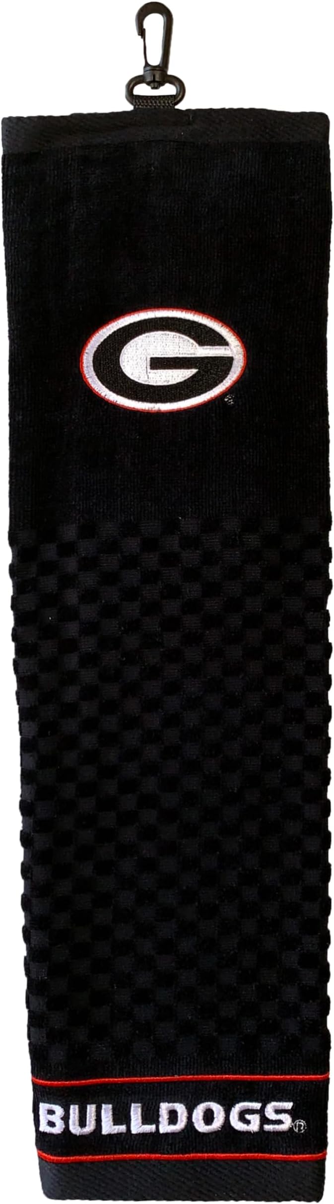 Georgia Bulldogs Golf Towel, 100% Cotton, Checkered Scrubber Design, Embroidered Logo