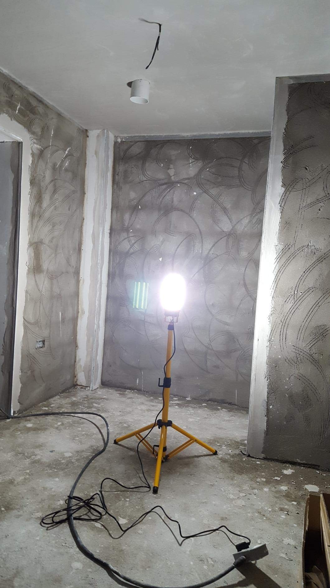 60 W Proiettore da cantiere su treppiede, 6500 lumen e faretto a LED impermeabile, angolo di luce di 360 gradi.