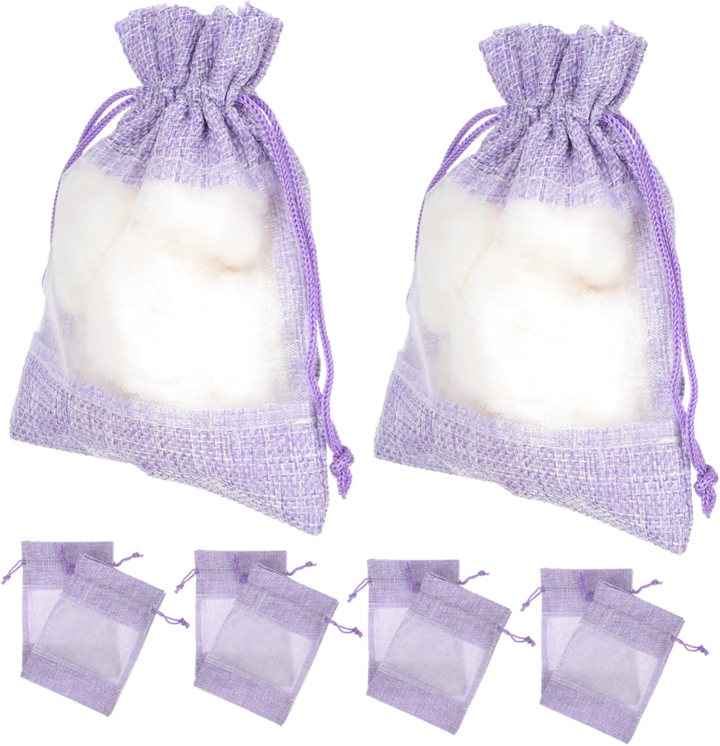 BESTYASH 10Pcs Lavender Sachet Bags Empty Drawstring Sachets for Spices and Dried Lavender Portable Purple for Home Fragrance and Wardrobe Freshening
