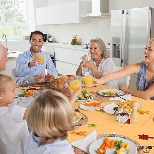 Miniatura 6 de KatchOn, Mantel rectangular desechable de Acción de Gracias, grande, 87 x 51 pulgadas, paquete de 2, mantel de plástico de Acción de Gracias para