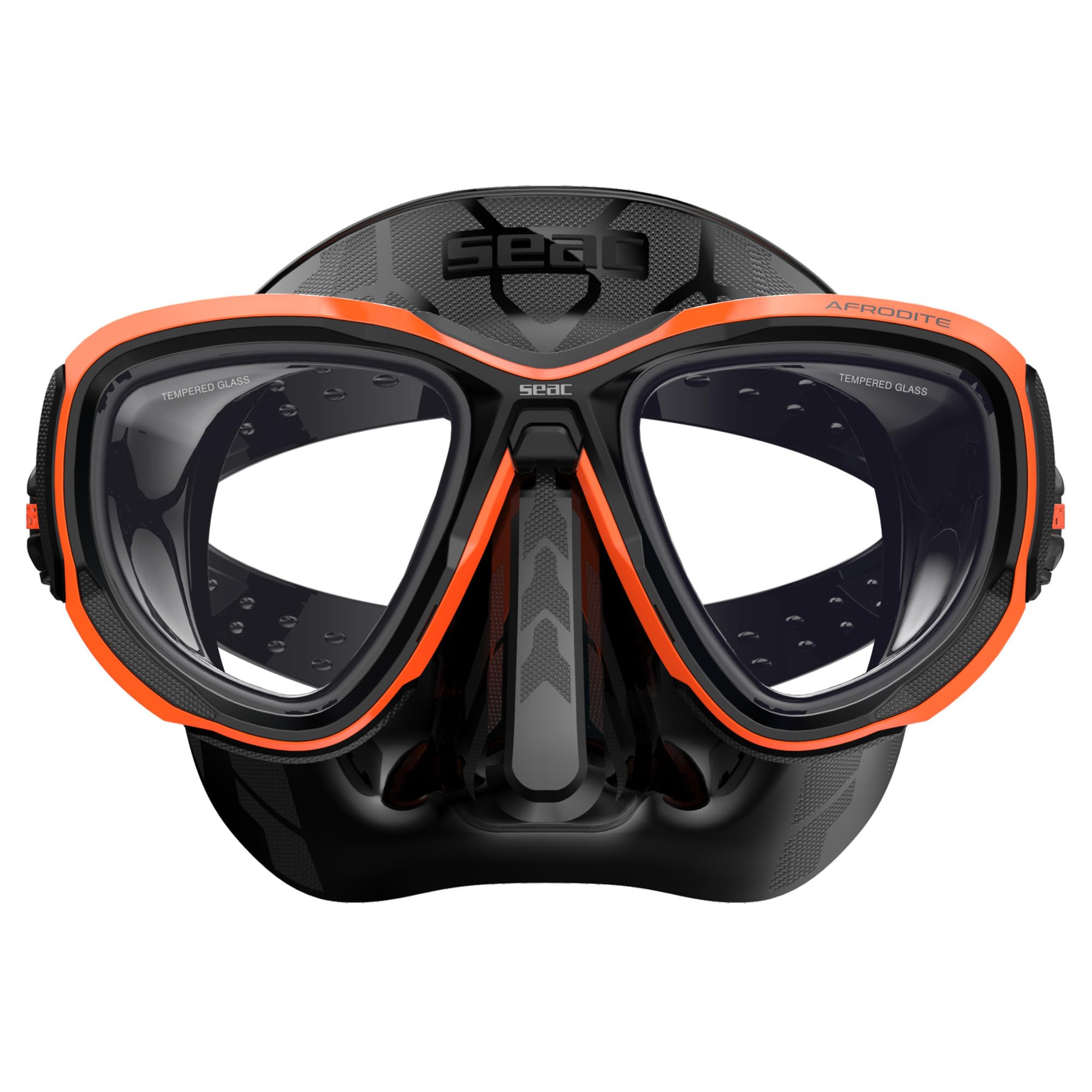 SEAC Afrodite, Masque de Plongée à Volume Réduit avec Verres Trempés 3 mm, Jupe Comfort en Silicone, Boucle 3D Réglable