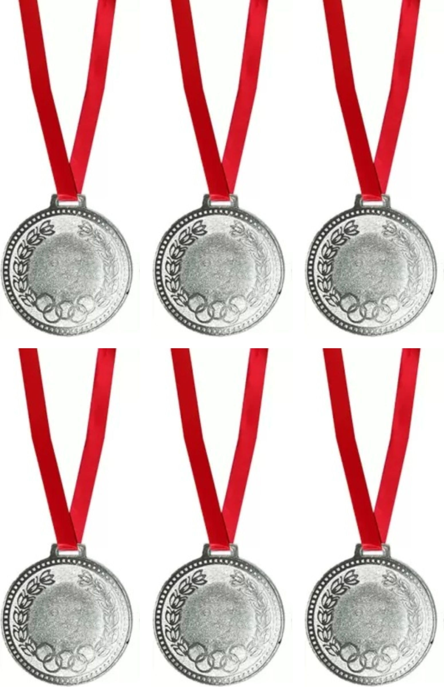 2.5-Inch Silver Olympic Medals - Pack of 6 for School Competitions-picture-16