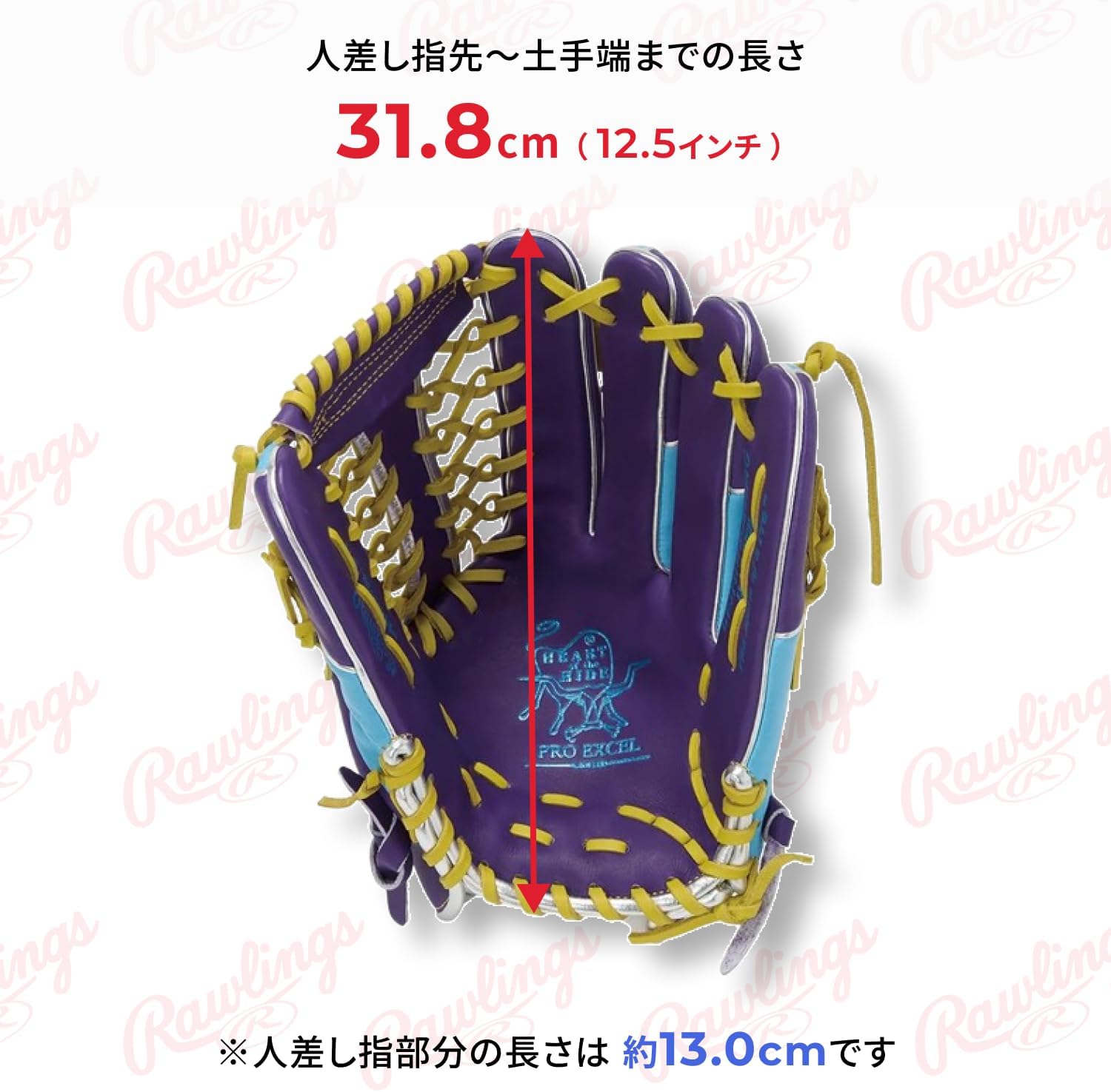 Rawlings Baseball Glove Soft HOH PRO EXCEL Wizard #02 Colors GR5FHW2CB88MG Outfielder Purple/Saxophone 12.5" *for Right Throwing