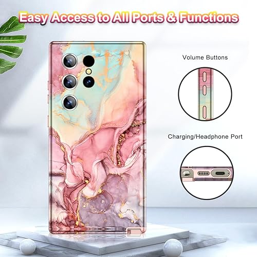 Vista 15 de Funda para Samsung Galaxy S24 Plus de 6.7 pulgadas, protector completo de lente de cámara 3 en 1 resistente cuerpo completo a prueba de golpes PC