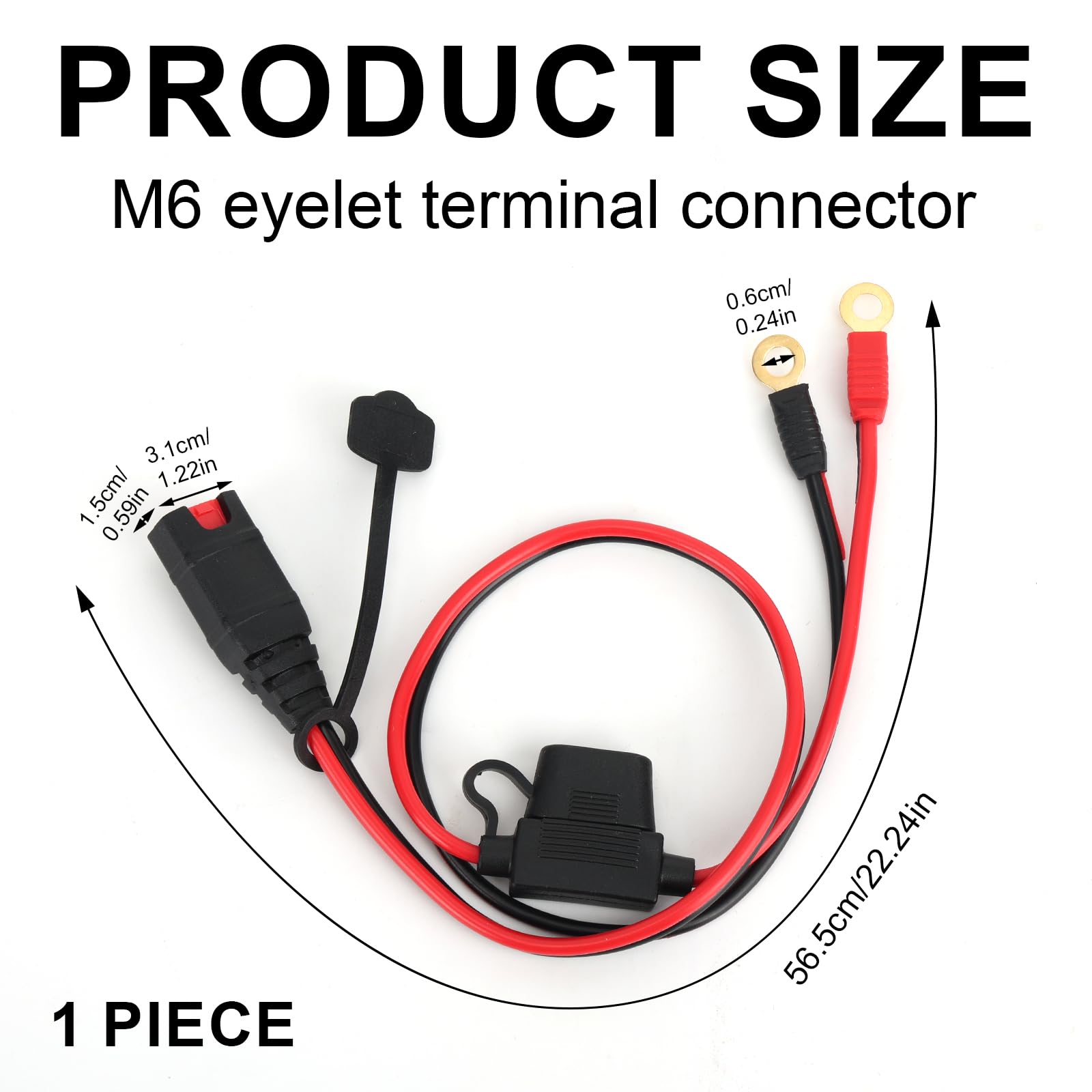 lasuroa Cablaggio Compatibile con NOCO GC002 X-Connect, Connettore Terminale Ad Occhiello XL M6 (1/4") Cavo di Caricabatteria di Mantenimento Accessori per Genius Caricabatterie Intelligente