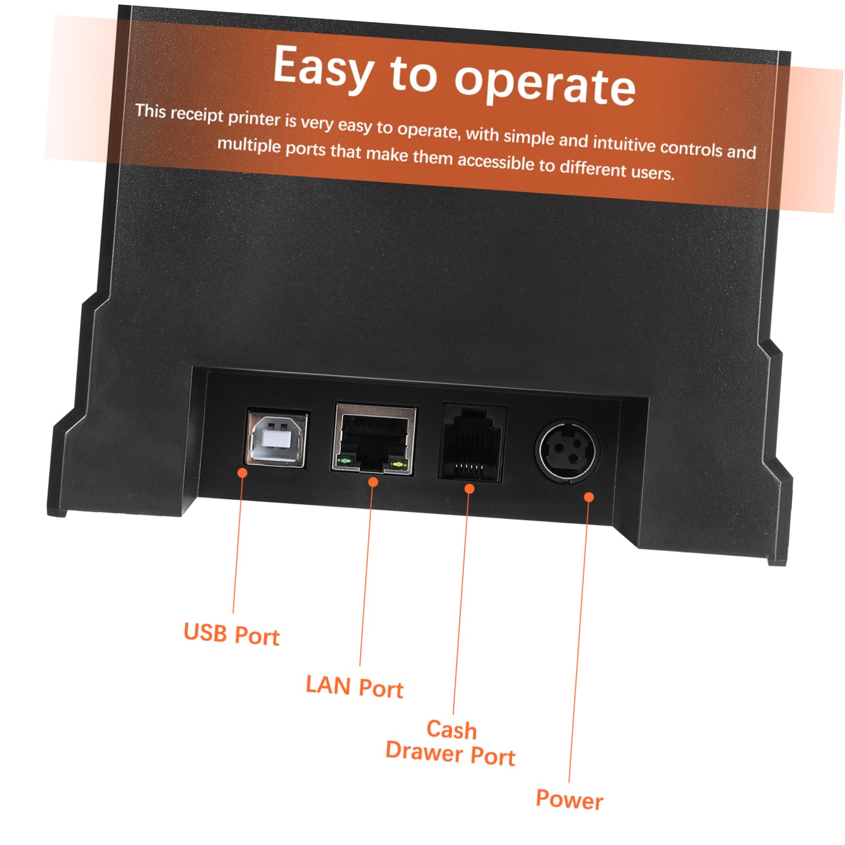 SOLUSTRE Efficient Thermal Printer for Retail Small Office Receipt Printer 80mm Us Plug