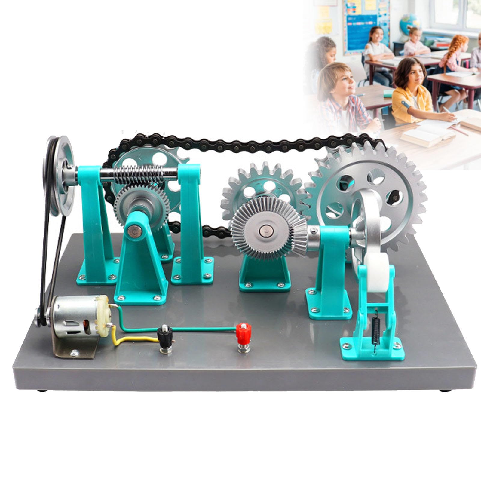 Modelo de Transmisión Mecánica, Instrumento de Enseñanza de Experimentos de Física, Seis Formas de Transmisión, Accionamiento Eléctrico de CC para El Aprendizaje de Los Estudiantes