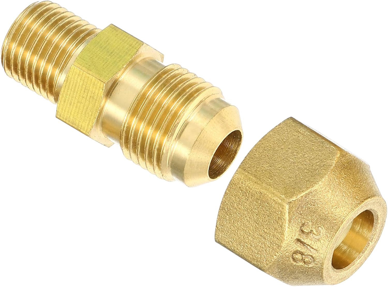 PATIKIL G1/4 Male x 3/8" Male Union Brass Tube Coupler, Pipe Flare Fitting for Gas Air Conditioning Pipe Connection Pipe Extension