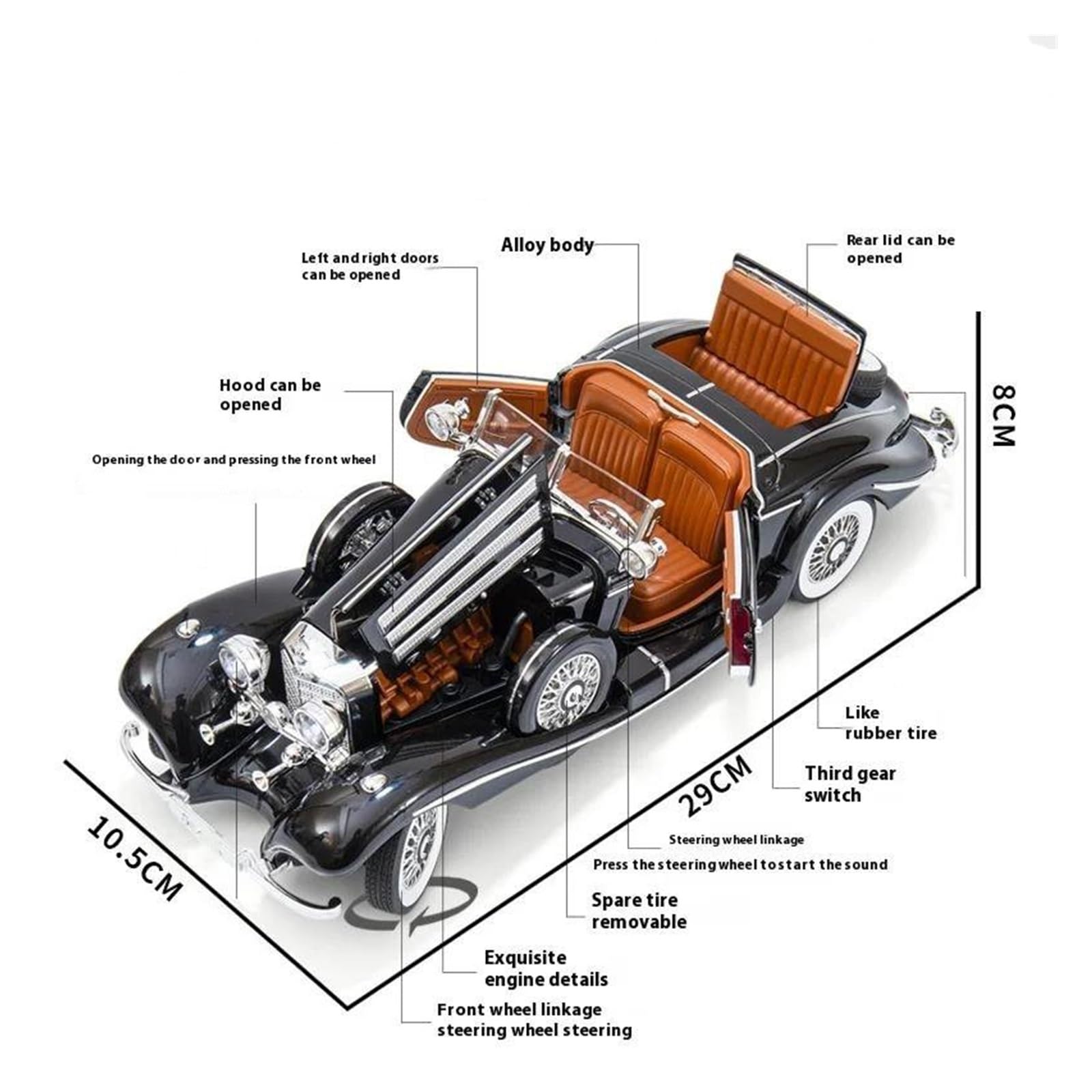 Amazon.co.jp: モデルカー 1:18 ベンツ用 500K 1936 車用合金製メタル