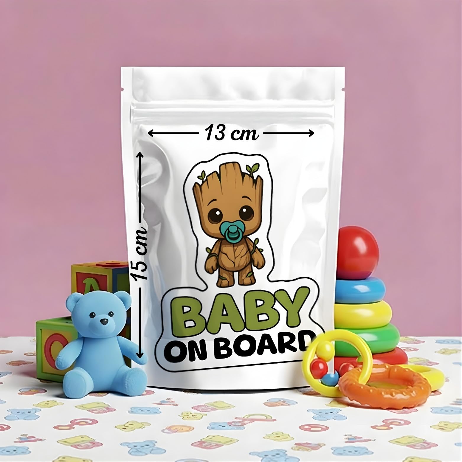 Baby on Board Sign for Car Baby Hero, High Visibility Window Sticker Badge, Easy Apply & Remove, Universal Safety Sign - Image 2