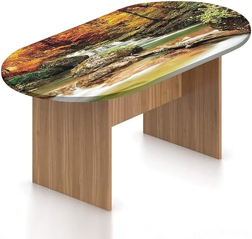 XISUNYA Yosemite - Mantel ajustable ovalado de poliéster elástico, mantel ajustable con estampado de paisaje y vista otoñal del valle de Yosemite,