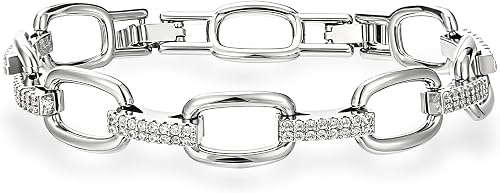 Ginyejly 14K Gold and Silver Plated Special Cain Link with Toggle Clasp Closure 