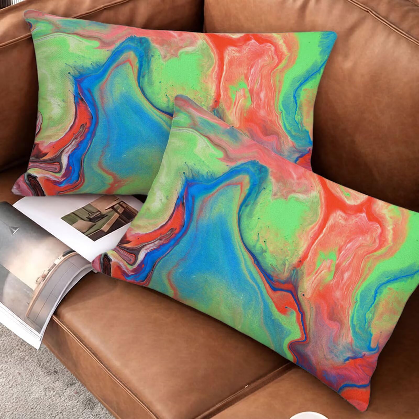 Poszewki na poduszki abstrakcyjny kolor 60 x 80 cm poduszki na zewnątrz