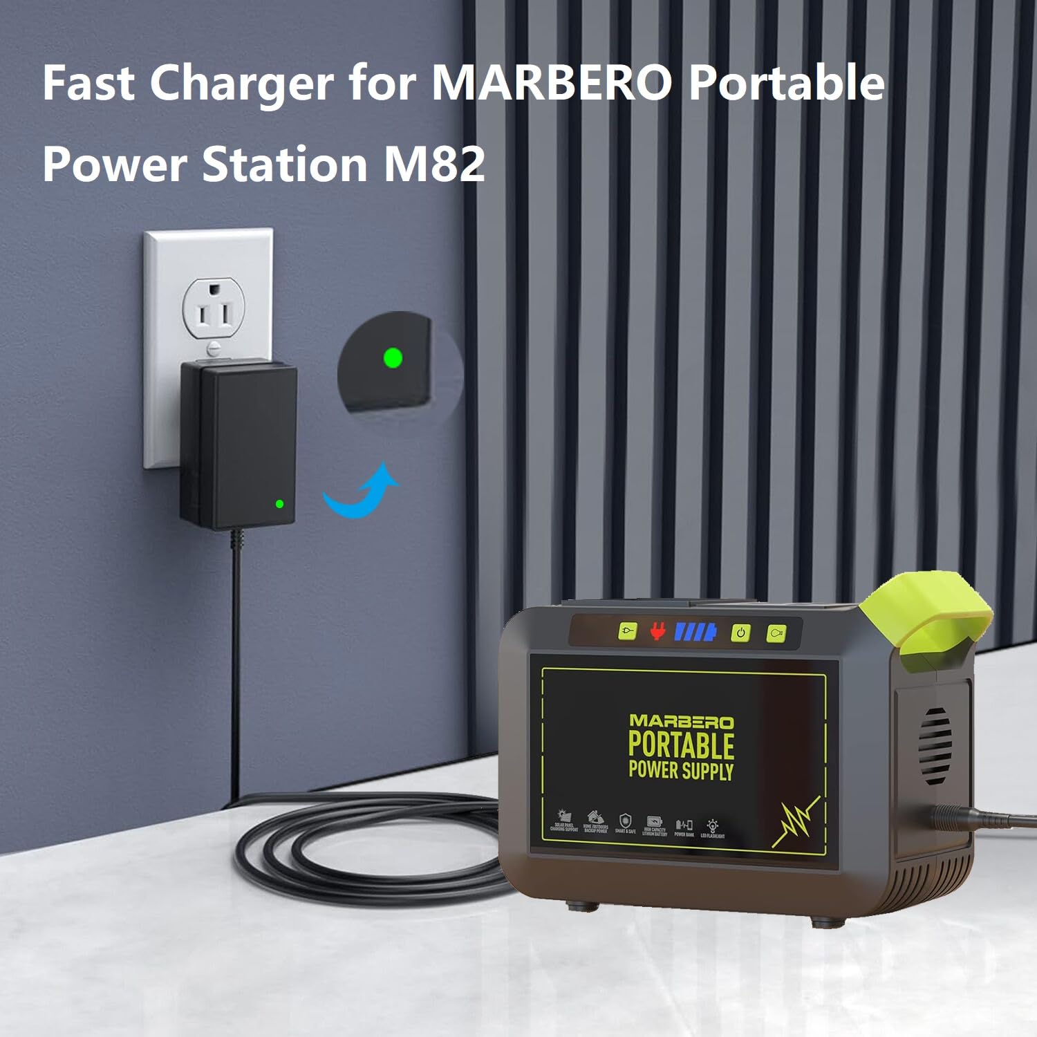 Cargador adaptador CA/CC de 19 V compatible con MARBERO M82 M82MAX M822 M822MAX M87 M88 M168 M85B M88 estación de energía portátil 88Wh batería de litio generador solar SAW30A-190-1500U cable de