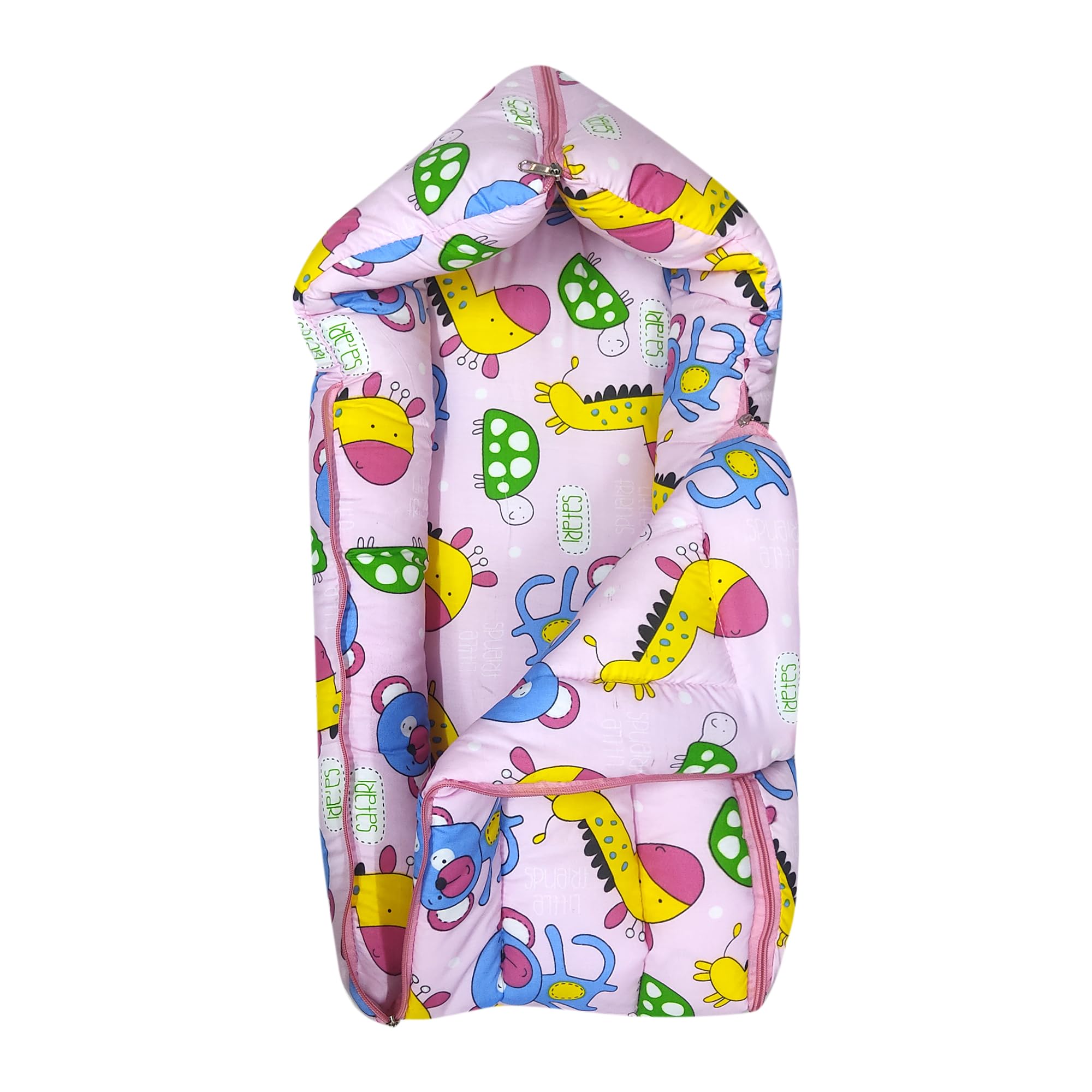 Paletto Baby Carry Nest Soft, Lightweight, Washable Bedding Set for Newborns, Ideal for Travel and Daily Use Pink 1