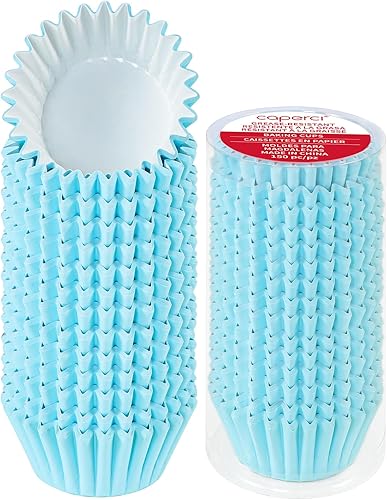 Miniatura 11 de Caperci - Forros para cupcakes resistentes de tamaño estándar, blancos, 150 unidades - Tazas de hornear para magdalenas de papel resistentes a