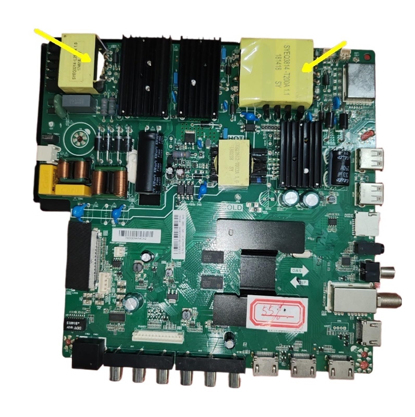 Carte mère Android TV TP.T960X.PC821 WiFi avec alimentation de remplacement TV 138W PFC