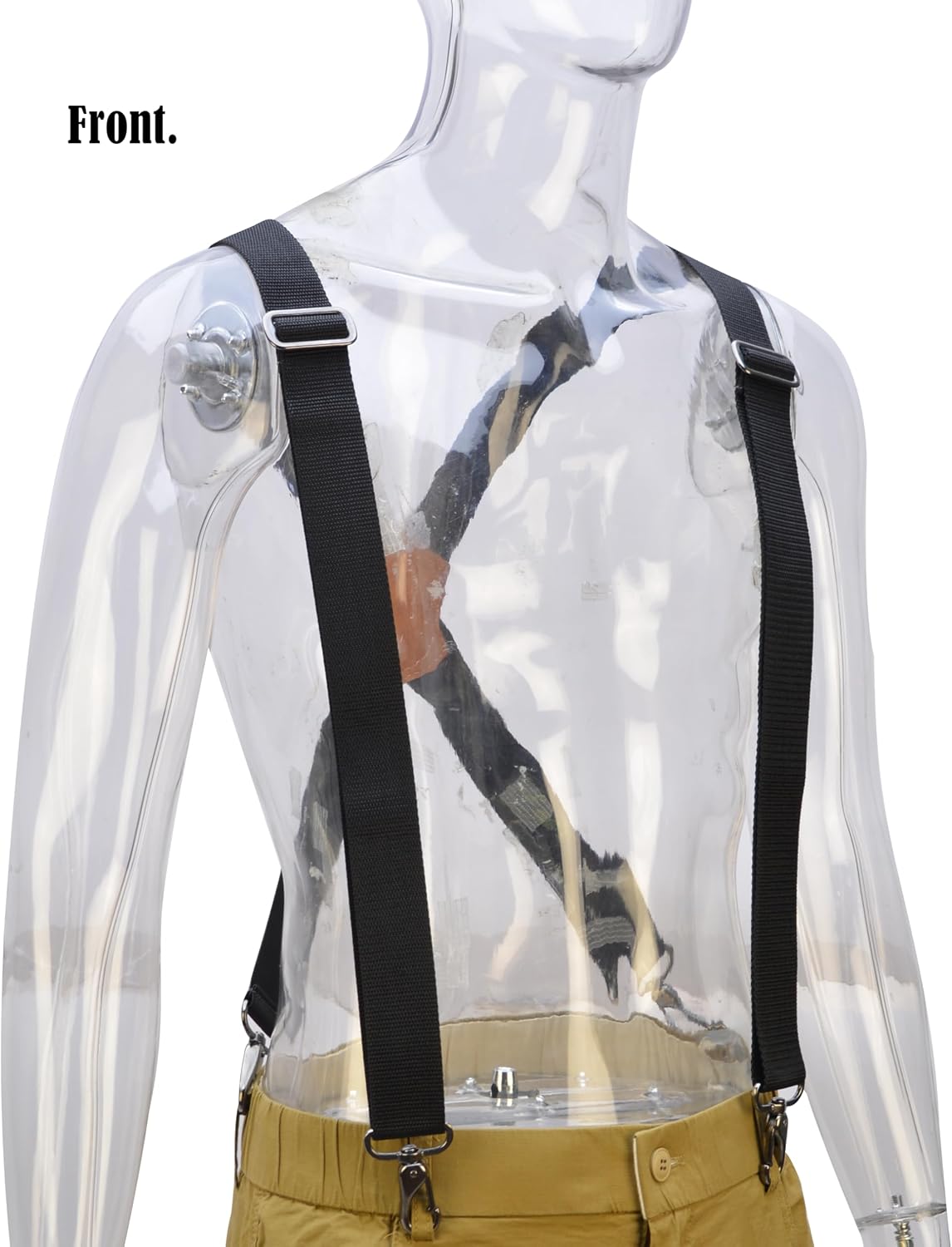 WELKINLAND 1.5Inch Black Suspenders, Heavy Duty Work Suspenders Men, Comfortable Black Suspender Men Belt Loop, Sturdy Suspender Jeans Hooks