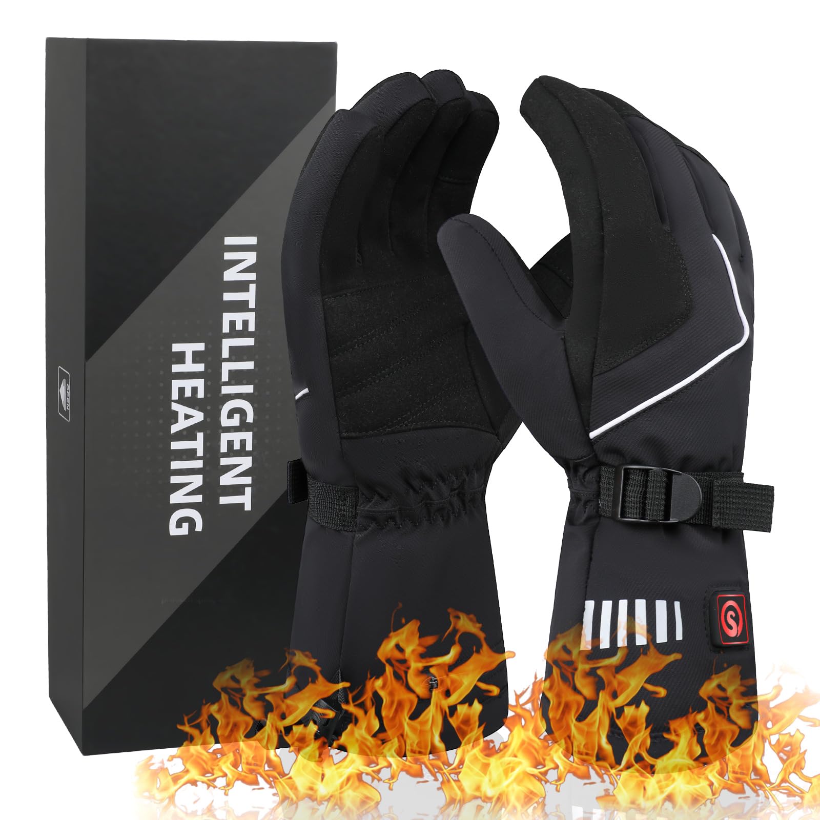 Rechargeable Heated Gloves for Men & Women, 3-Level Temperature Control, Touchscreen, Waterproof and Warm, Ideal for Cycling, Skiing, Skating, Hiking
