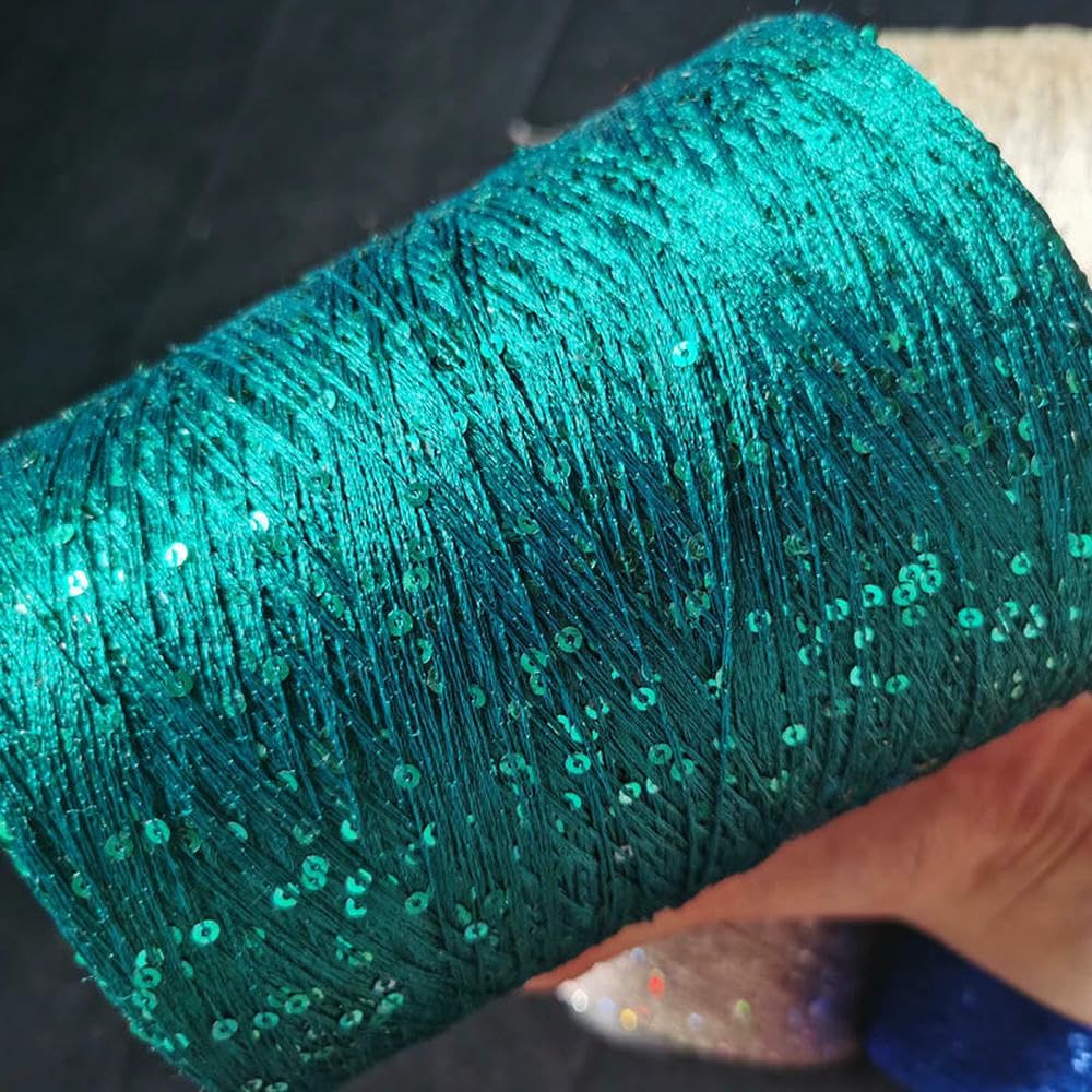 Filato di Paillettes di Seta ghiacciata Estiva da 500 g, Speciale Filato Mercerizzato Fai da Te, Paillettes da 2 mm, Filato per Maglieria a Mano, Filo per Maglieria per Maglioni di Bambole